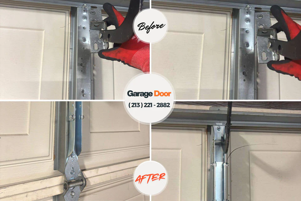 Before and after: garage door repair The Meadows, FL